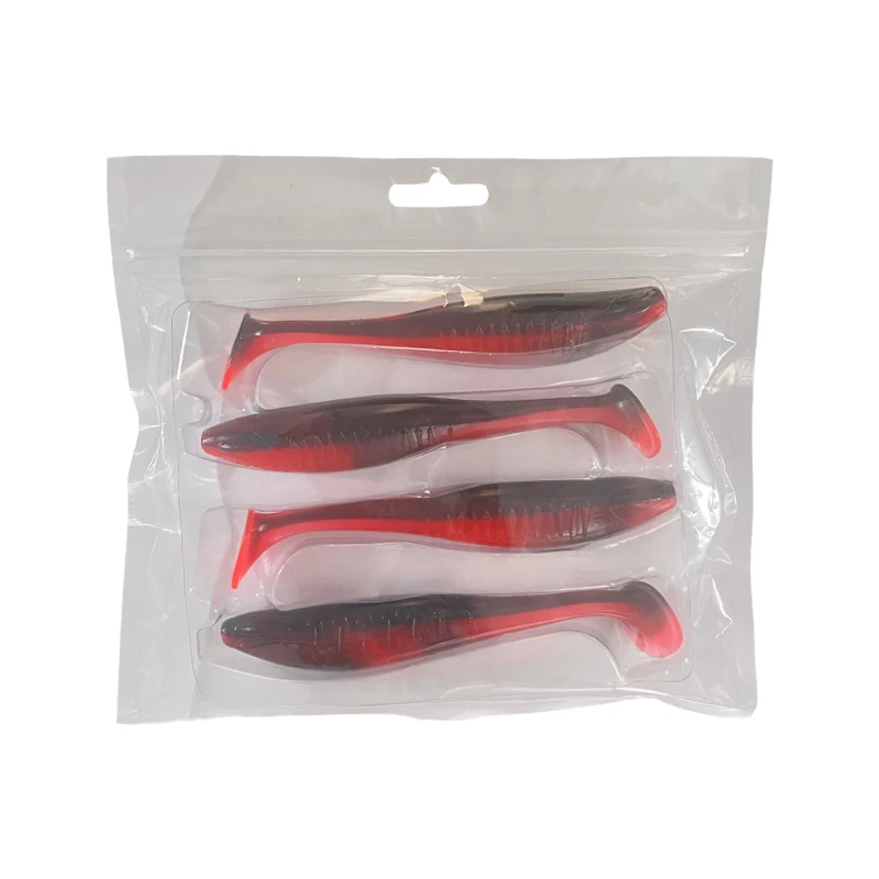 4 Stück weiche Angelköder mit 2 Liple-Haken, einzigartige vibrierende Schwimmaction, gut gefertigte Angelköder für Barsch, Forelle, Crappie Walleye – Detail 15