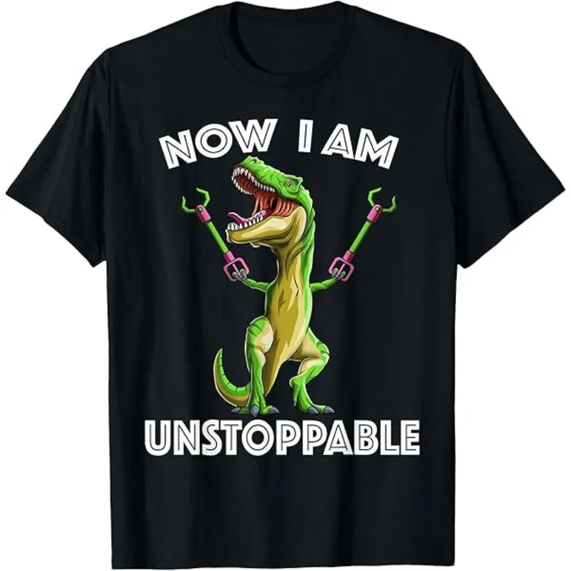 

Women's Men Funny Now I Am Unstoppable T-Rex Dinosaur Meme T-Shirt Streetwear Casual Oversized Tee Short Sleeve All-season Tops
