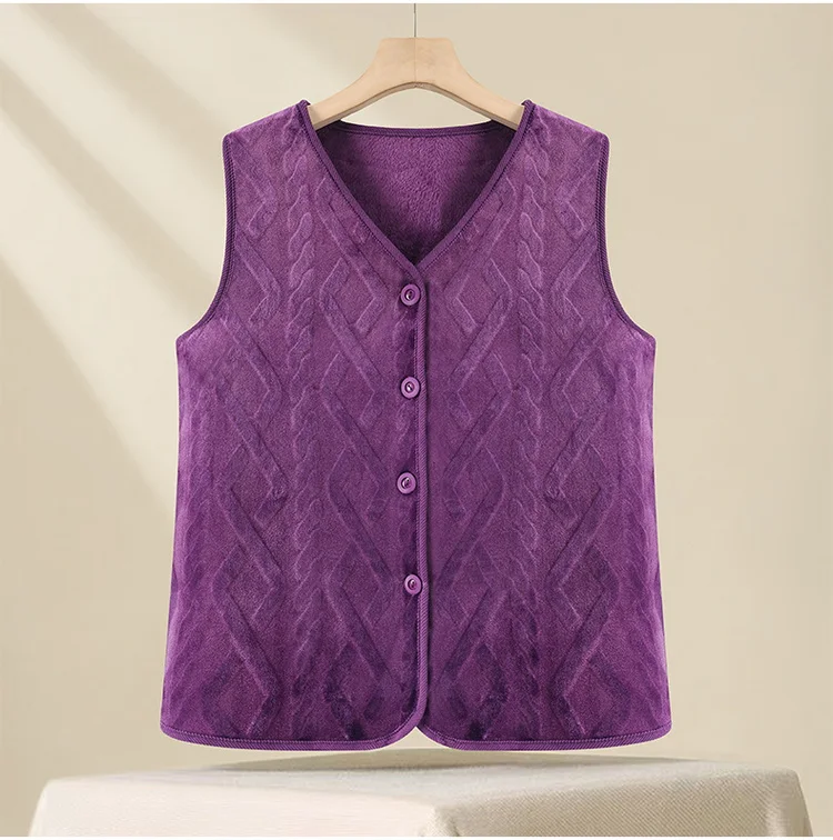 

Утепленный флисовый жилет для женщин среднего и старшего возраста, осенне-зимняя новинка, уютная теплая куртка для бабушек
