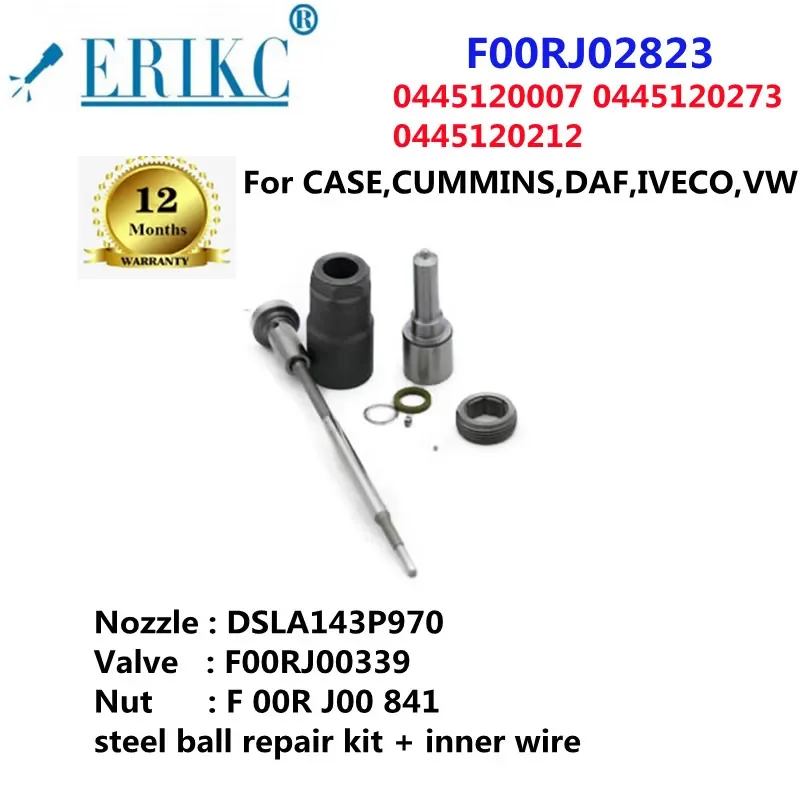 

ERIKC F00RJ02823 комплекты для капитального ремонта F00RJ02823 сопло DSLA143P970 клапан F00RJ00339 гайка F00RJ00841 для 0445120007 0986435508