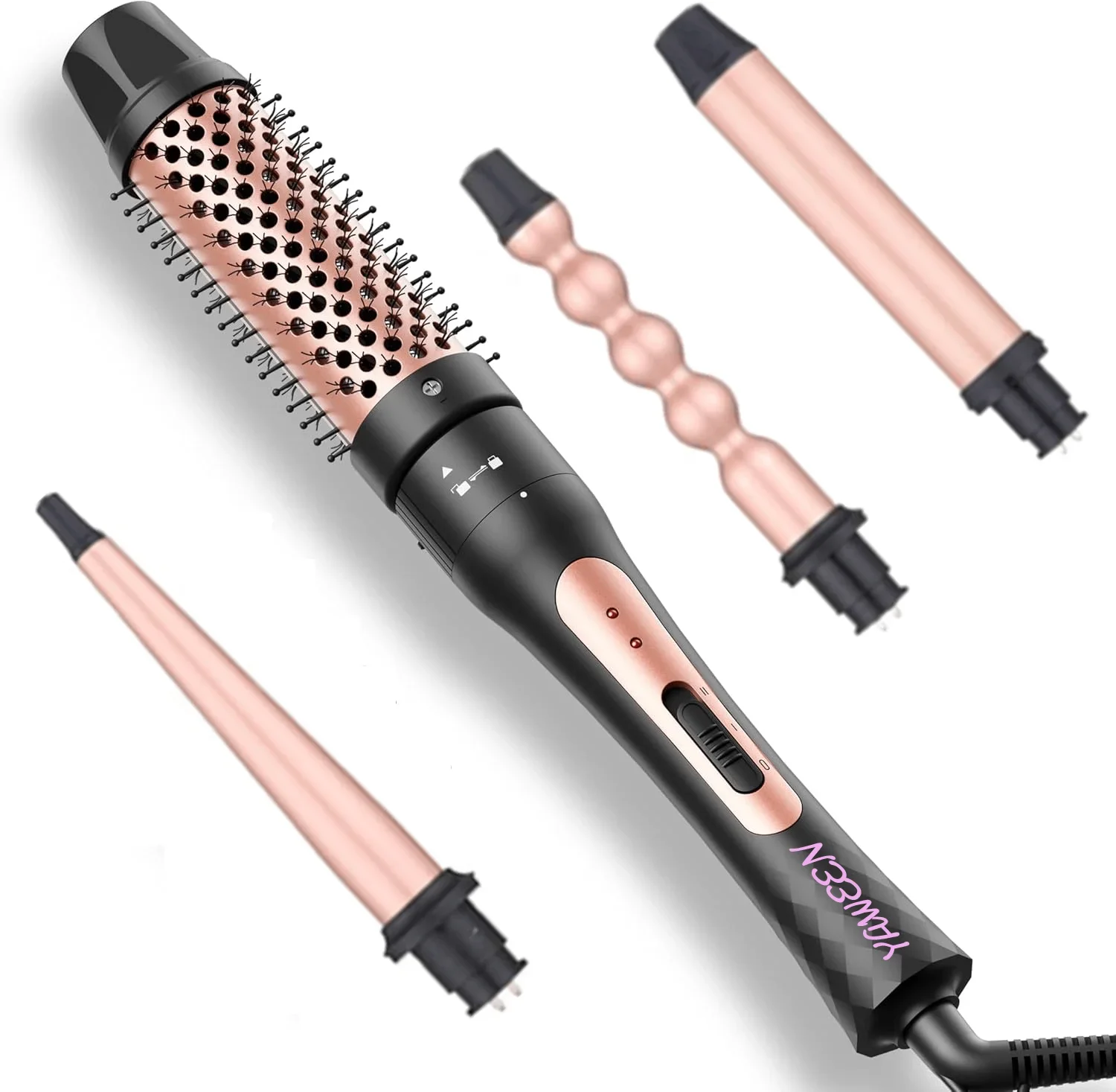 4 in 1 Curling Iron Equipped With Electric Hair Brushes Hot Air Comb Fast Heating Up Crimper Wand Curler Salon Curly Hair Iron