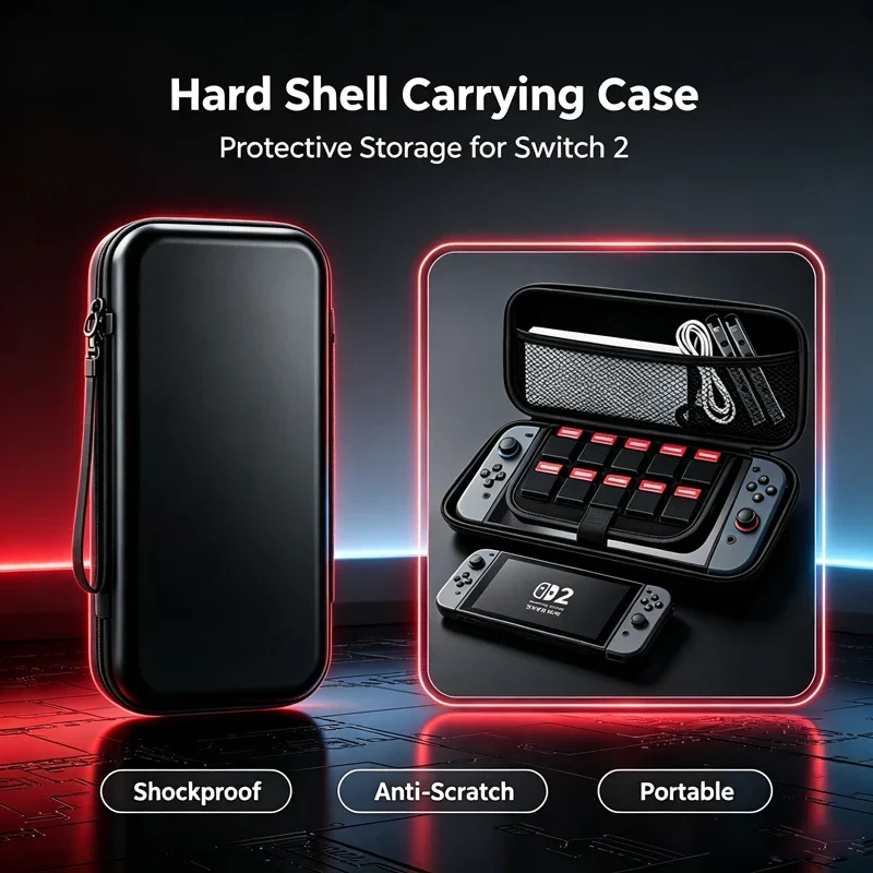 Protection Hard Shell Storage Bag For Switch 2 Case, Portable Switch 2 Travel Case, with Large Storage Space
