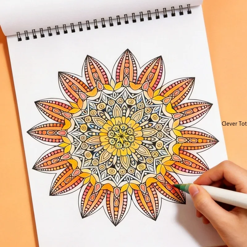Livre de coloriage pour la méditation et la relaxation, livre illustré pour adultes, livre de méditation dessiné à la main, 20 motifs de mandala