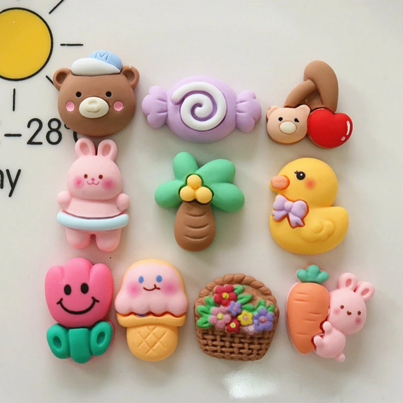 10 Pcs New Lovely Cartoon Macaron Bear Collection Flat Back Resin Scrapbooking DIY Jewelry Craft Decoration Accessorie A124