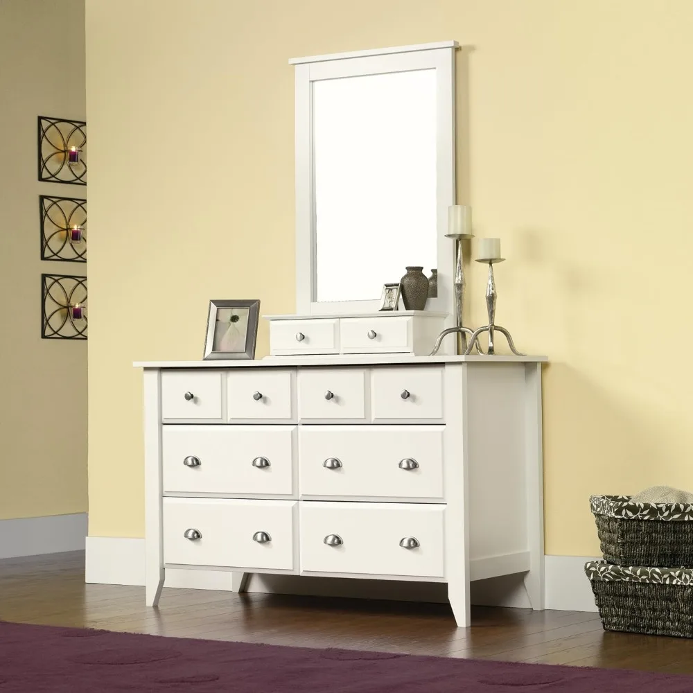 

2023 New Sauder Shoal Creek Dresser, L: 54.65" X W: 18.43" X H: 33.03", Soft White Finish