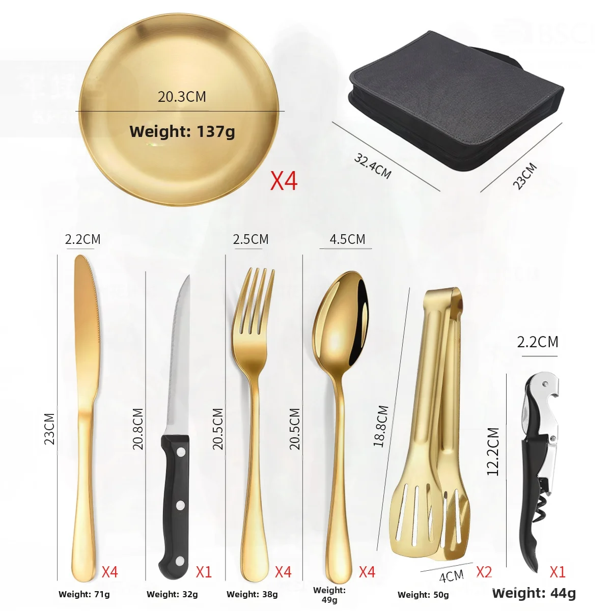 

Набор посуды для кемпинга на открытом воздухе из нержавеющей стали-нож для стейка, вилка, ложка, обеденная тарелка, портативная подарочная коробка для рекламной акции