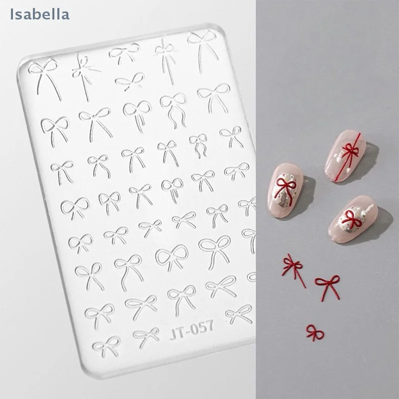 ♥ ♥ ♥ Molde de silicone 3d para arte em unhas, relevo, laço, escultura, placas de estampagem, decoração de unhas diy, modelo de manicure transparente