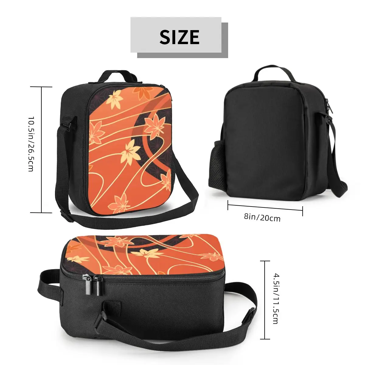 Kaedehara Kazuha Maple Pattern Isolados Lunch Bags para Crianças, jogo Genshin Impact Anime, refrigerador térmico reutilizável, comida Bento Box