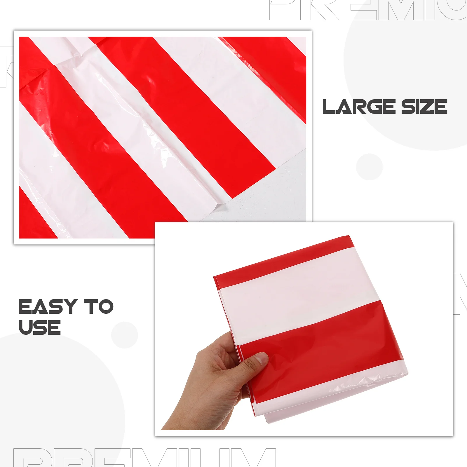 مفرش طاولة سيرك مخطط قابل لإعادة الاستخدام، غطاء حفلات بلاستيكي مستطيل الشكل، ديكور طاولة أعياد الميلاد، مفرش طاولة مخطط