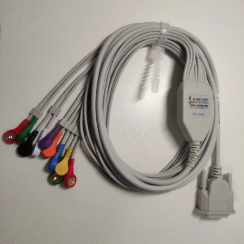CONTEC EKG Cable3 12 10 Leads Button / Banana ECG Cable For ECG 80A/90A ECG 100G/300G/600G/1200G 8000G Tlc6000 Tlc5000 Tlc9803