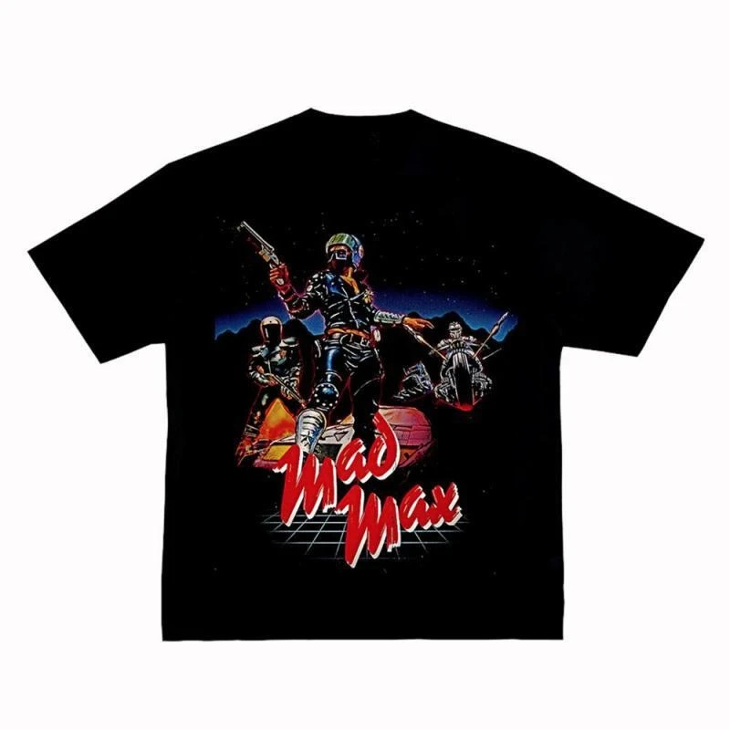 Camiseta clásica de manga corta oscura de la película de Hollywood americana de algodón puro Retro VTG Street