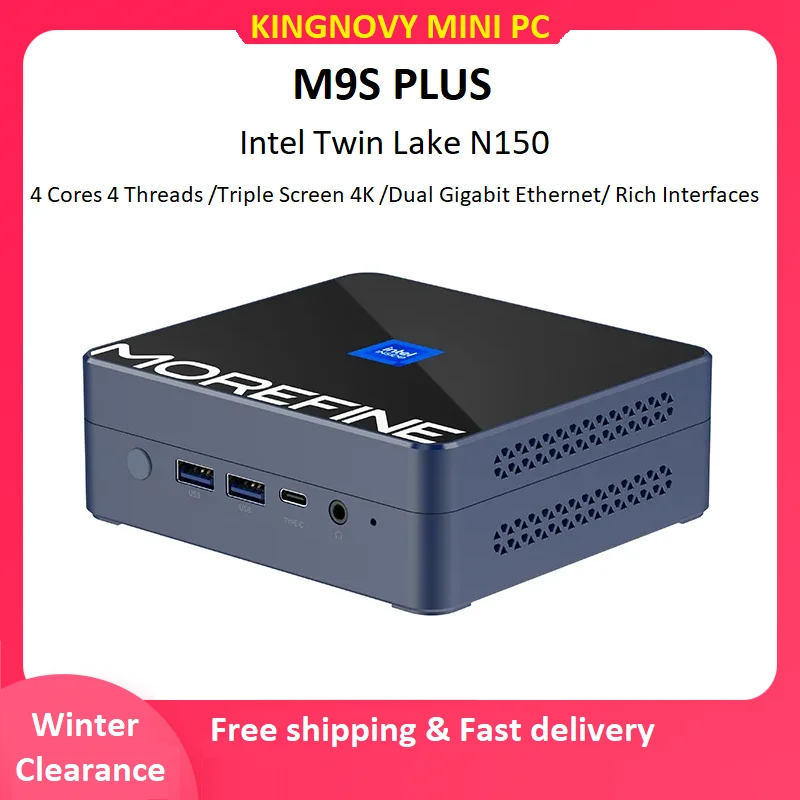 Morefine Mini PC M9S Twin Lake Intel N150 N100 DDR5 4800MHz PCIE3.0x4 2xLAN mini Gamer Computer Windows 11 PRO NUC 3x4k WiFi6