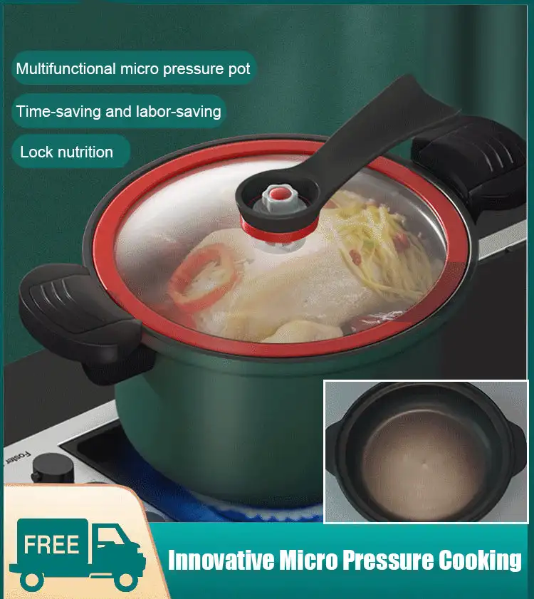 Micro Pressure Pot 3.5L Non stick Pressure Pot Cooker Stew Pot Multi purpose Soup and Cooking Pot for Home and Kitchen