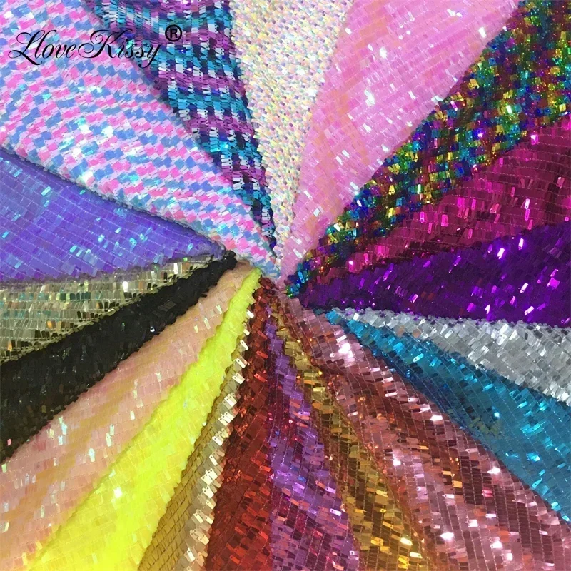 3*9MM Mesh Sequin Fabric Perfect For Crafting Sparkling Dresses Gowns Accessories DIY Sewing Glitter Fabric Wide：125CM