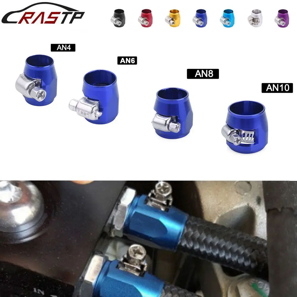 RASTP-Universal AN4/AN6/AN8/AN10 Car Hose Finisher Clamp Radiator Modified Fuel Pipe Clip Buckle  Hose Clamps Oil End RS-TC008