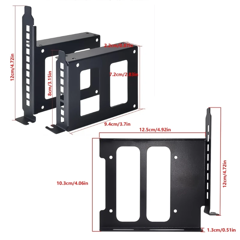 2.5/3.5inch Hard Tray Holder for PCI SSD HDD Metal Mounting Bracket Adapter Easy Installation for PC Case Bottom - Image 6