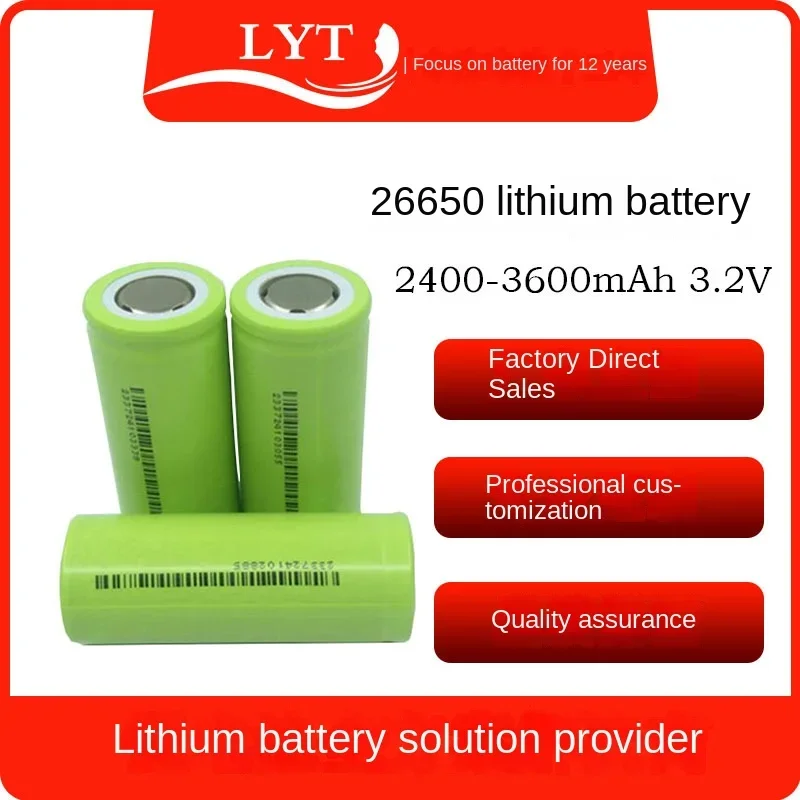 High Capacity LiFePO4 26650 Rechargeable Batteries - 3.2V, 3000-4000mAh - In Stock for Road Lights and Explosion-proof Valves