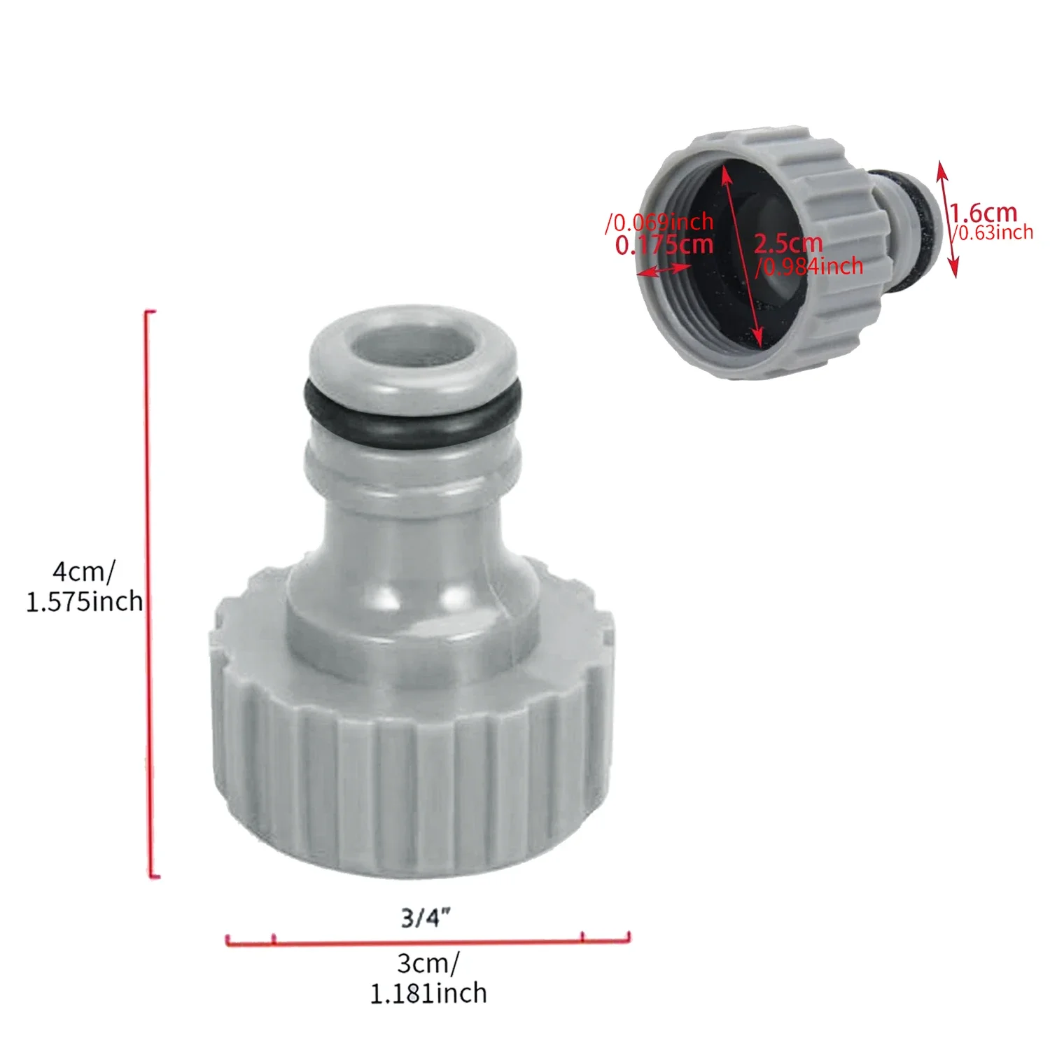 5pcs Hose Quick Connectors, 3/4  Inch Faucet Adapter for Garden Irrigation, Threaded Water Tap Connector