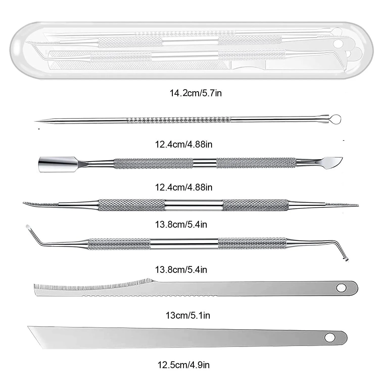 6/7/11 sztuk Manicure Pedicure nóż ze stali nierdzewnej do usuwania martwego naskórka modzele grube twarde obcinacz do paznokci trądzik igła Pick Tool
