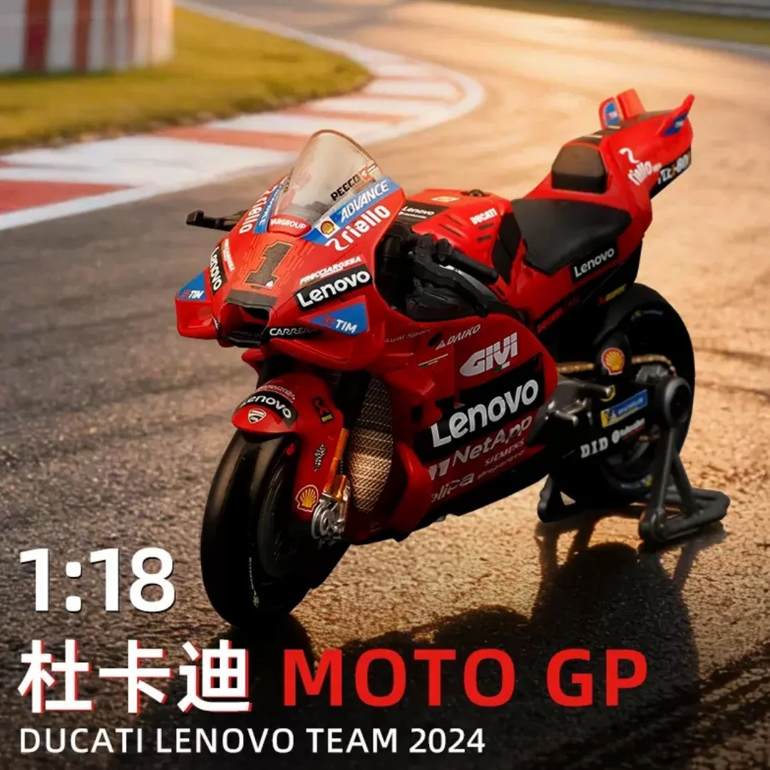 Auf Lager Produkt Maisto 1:18 Moto GP Ducati Lenovo Team Legierung Miniaturdruckguss Modelle Moto GP 2024 Championship # 1 # 23. Spielzeugauto