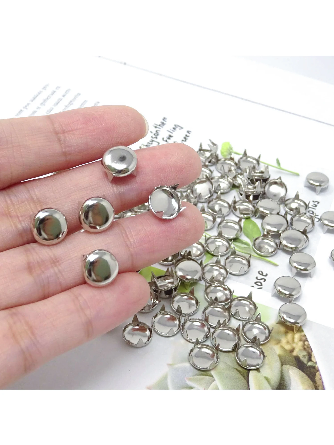 50 PCS Round Dome Rivets Spike Studs Spots Nailhead Punk Rock DIY Leather Craft For Shoes Clothing Bag Parts Decoration