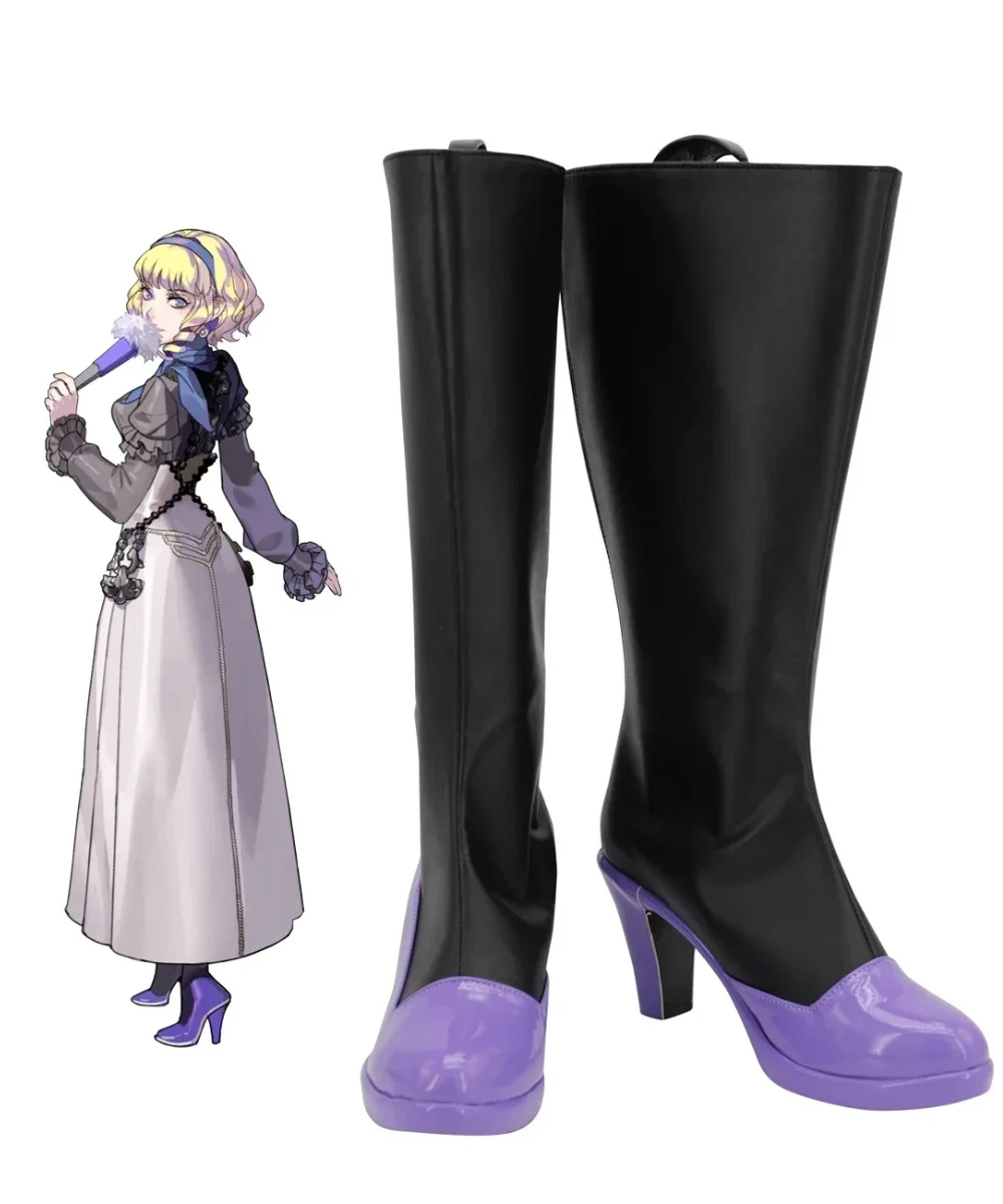 

Fire Emblem Three Houses Constance Cosplay Boots Black High Heel Shoes Custom Made Halloween Costume Party
