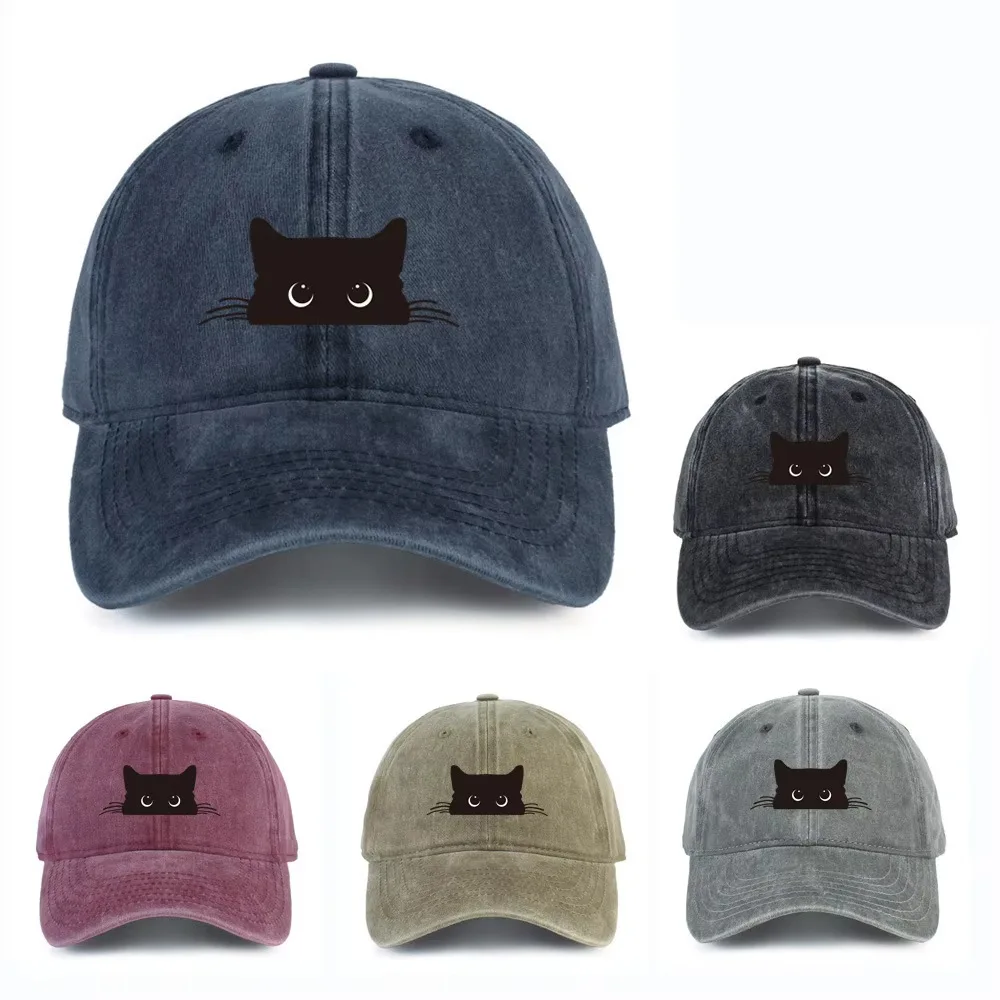 

Бейсболка Black Cat Washed Soft Top, унисекс, летняя, солнцезащитная, модная, для активного отдыха, для мужчин и женщин