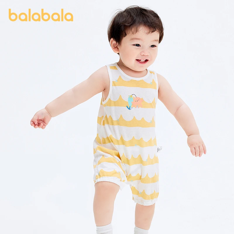 

Balabala Baby Clothes Baby Onesies Made of Pure Cotton Infant Rompers 2024 New Spring and Summer Two-Piece Set