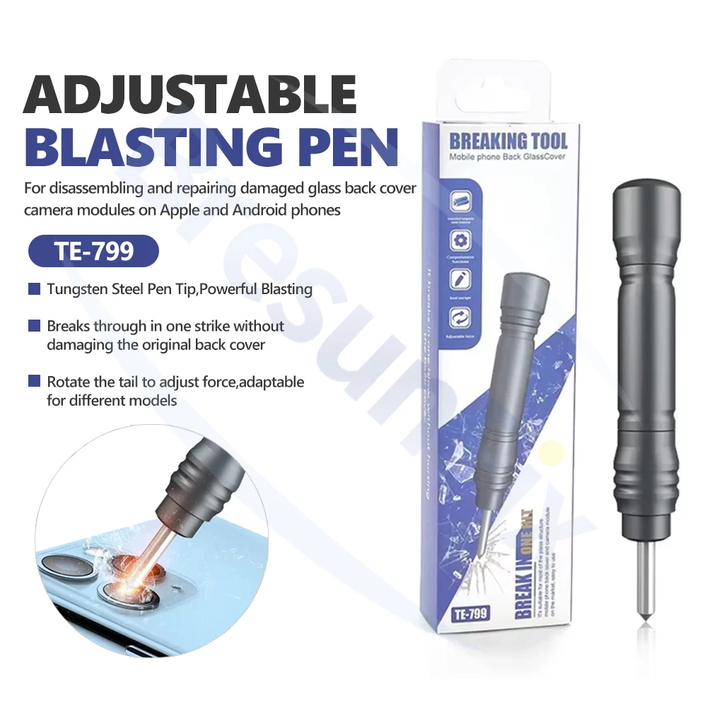 

TE-799 Adjustable Blasting Pen Force-Adjustable for IPhone Android Phone Repair Glass Back Cover Camera Disassembly Repair Tool