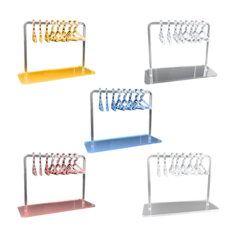 

Acrylic Earring Holder Rack with Mini Hangers Jewelry Display Stand Ear Studs Tabletop Storage Rack Supplies for Women Girl