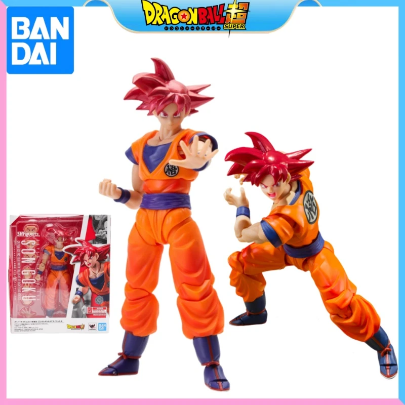 

В наличии оригинальные Bandai S.H.Figuarts Dragon Ball Super Saiyan God Goku, экшн-коллекция фигурок, модель игрушки