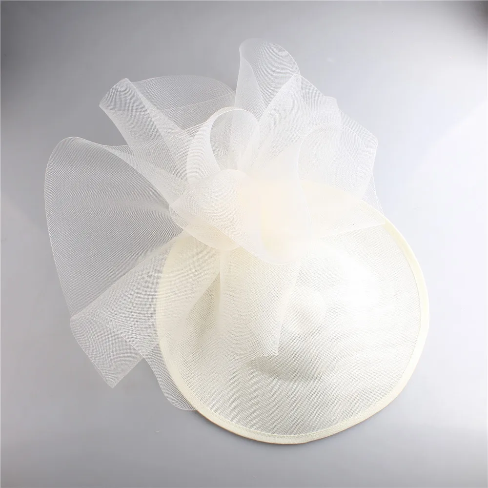 Fascinadores grises para mujer, sombrero de pastillero de gasa de lino para Festival de carreras de caballos, sombreros de boda real, vestido Derby, sombreros de cóctel