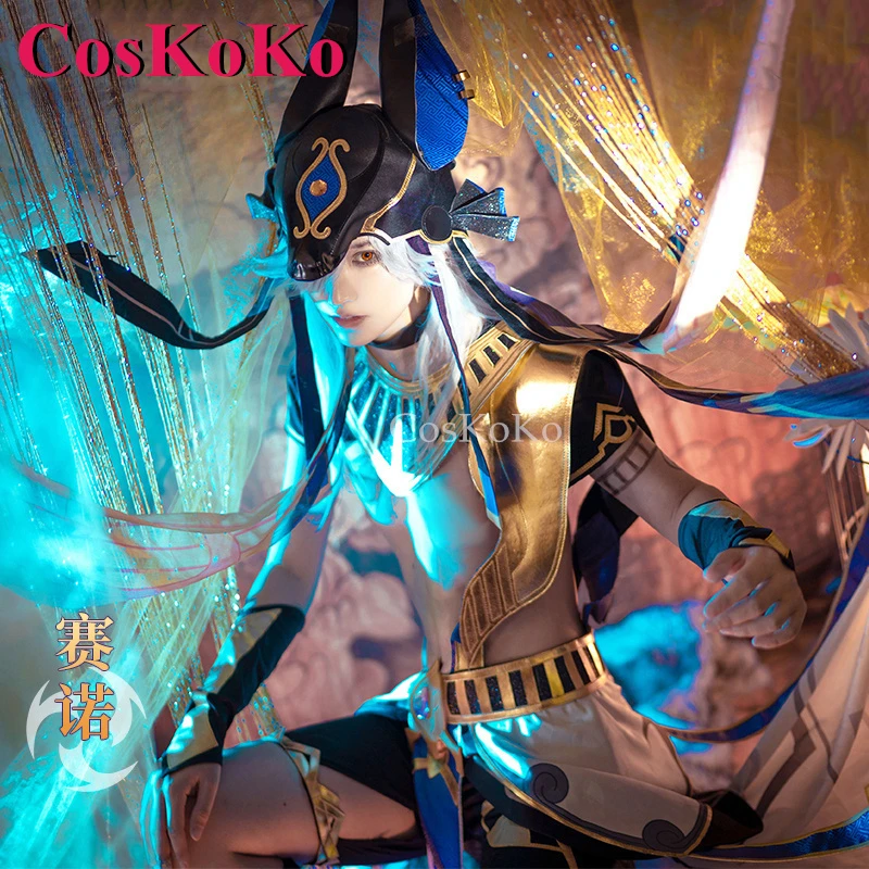 

CosKoKo Cyno Cosplay Game Genshin Impact Costume Full Set Fashion Battle Uniforms Unisex Halloween Party Role Play Clothing New