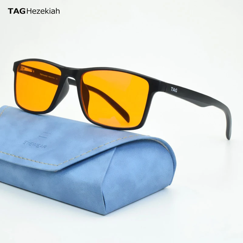 

TAG Hezekia Women's Glasses Frame TR90 Phone Computer Blue Light Men's Orange Computer Lens Yellow Driver Blue Light Glasses 551