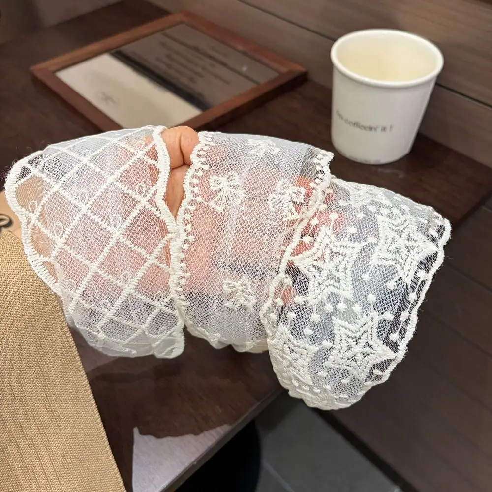 Elegant Lace Lace Headband Wide Band Mesh Retro Hairband Retro Style Solid White Color Wide Edge Hair Hoop For Women Girls