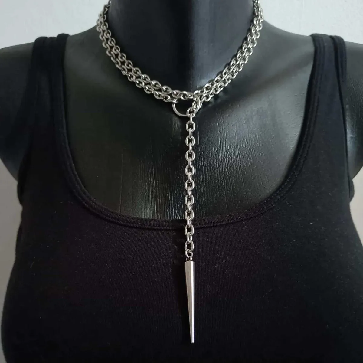 Punk stud necklace, Gothic jewelry, bat, exaggeration, hippie, Y2k, nightclub, O-ring, design sense, Trendy，Choker For Women Man