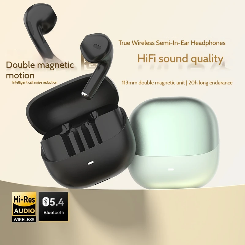 2025 New Wireless Bluetooth Headset T03 Flip Wireless 5.4 Metal Matte Texture Semi-In-Ear Hd Sound Quality Call