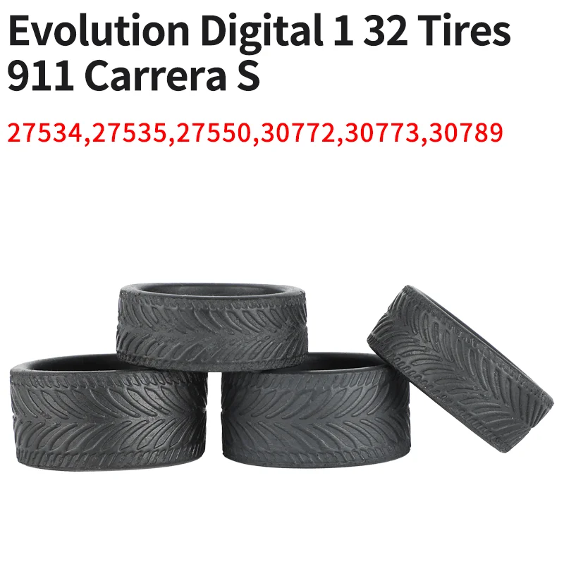 

Slot Car Tire Carrera Digital Evolution 1 32 1/32 Tires 911 Carrera S 27534 27535 27550 30772 30773 30789