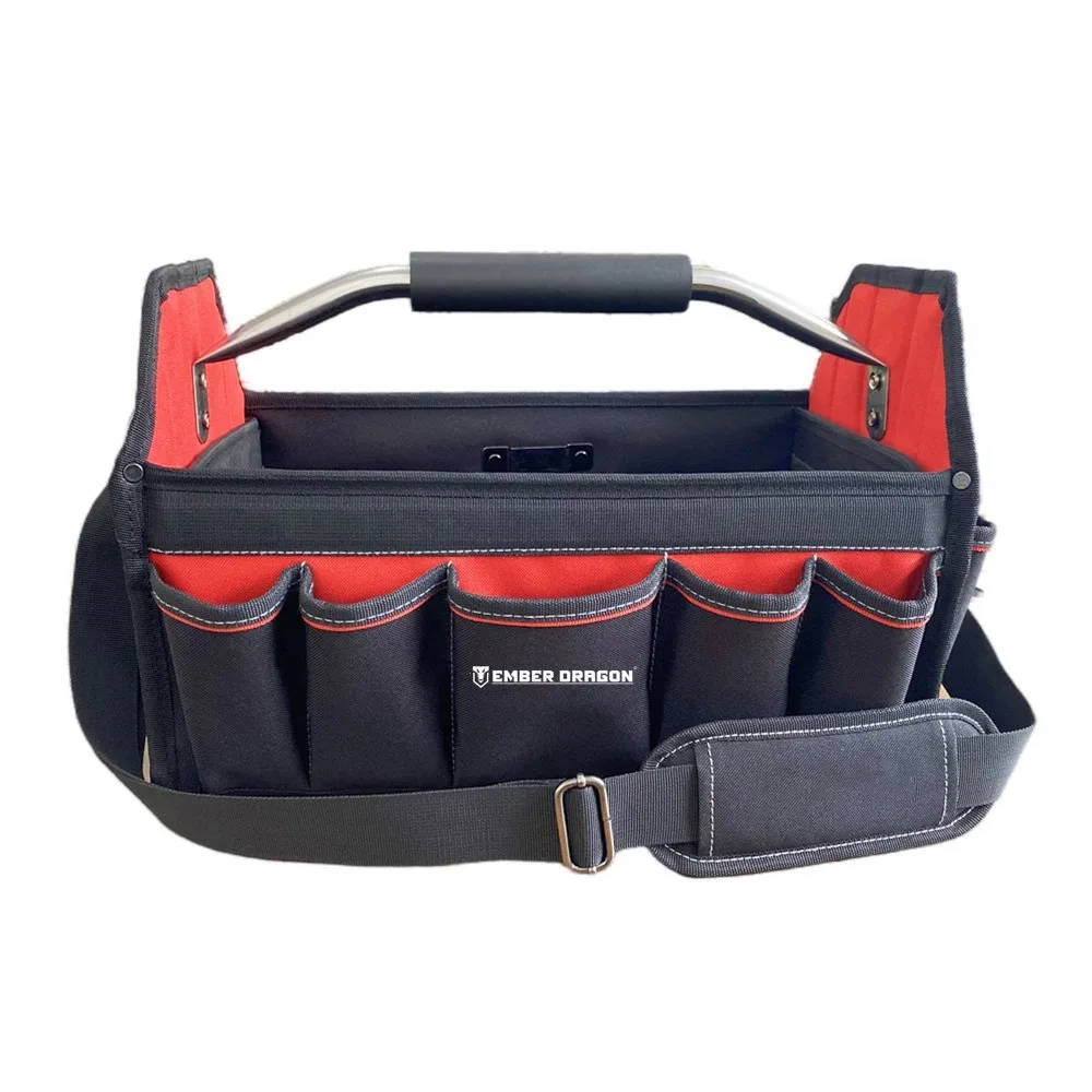 16 Inches Portable Oxford Tool Bag Reinforced Tools Bags Professional Multi-Layer Carpenter Carrier Tools Storing Hardware Store