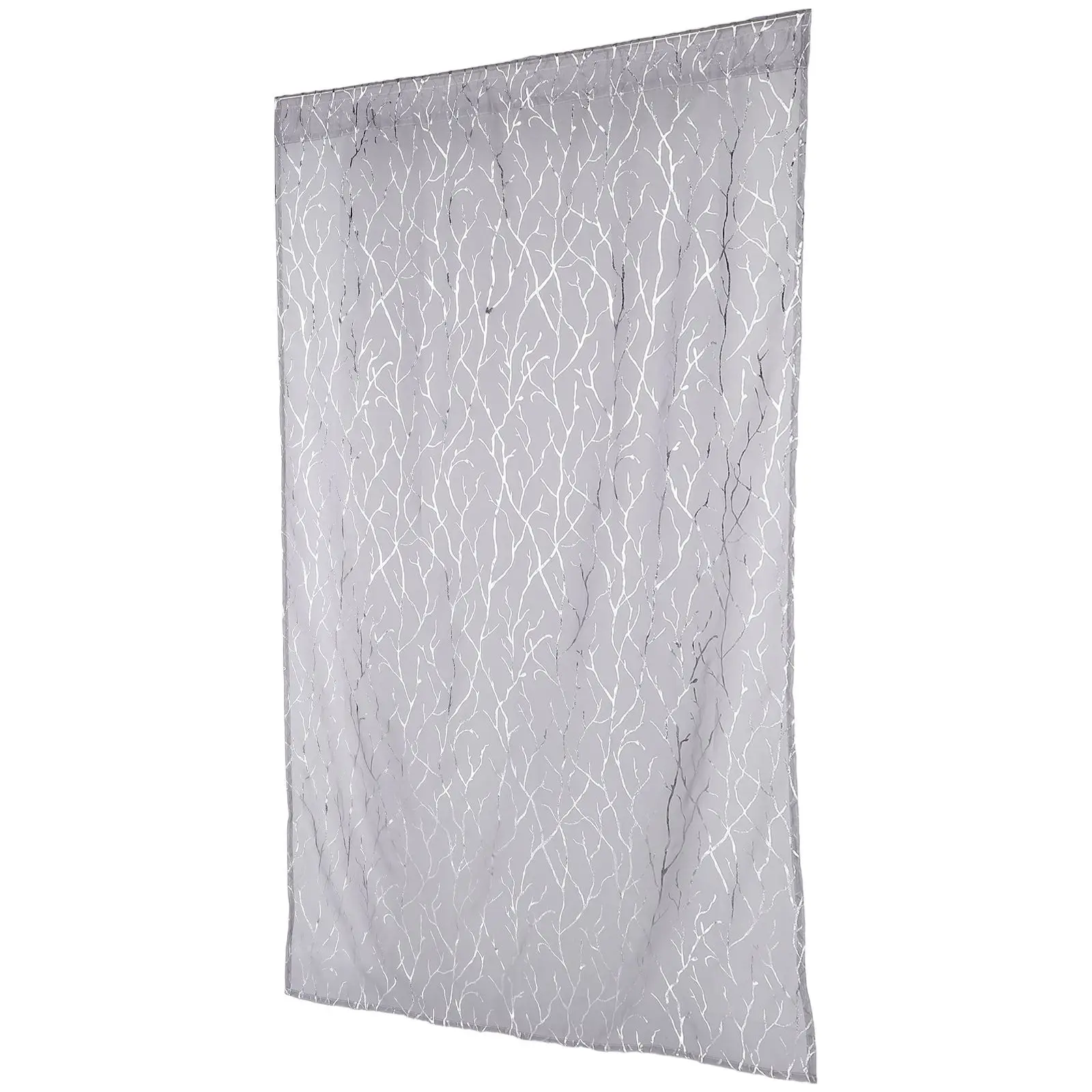 

Curtains Silver Yarn Light Filtering Sheer Net One Panel Transparent Bathroom Living Privacy Curtains Material Stylish