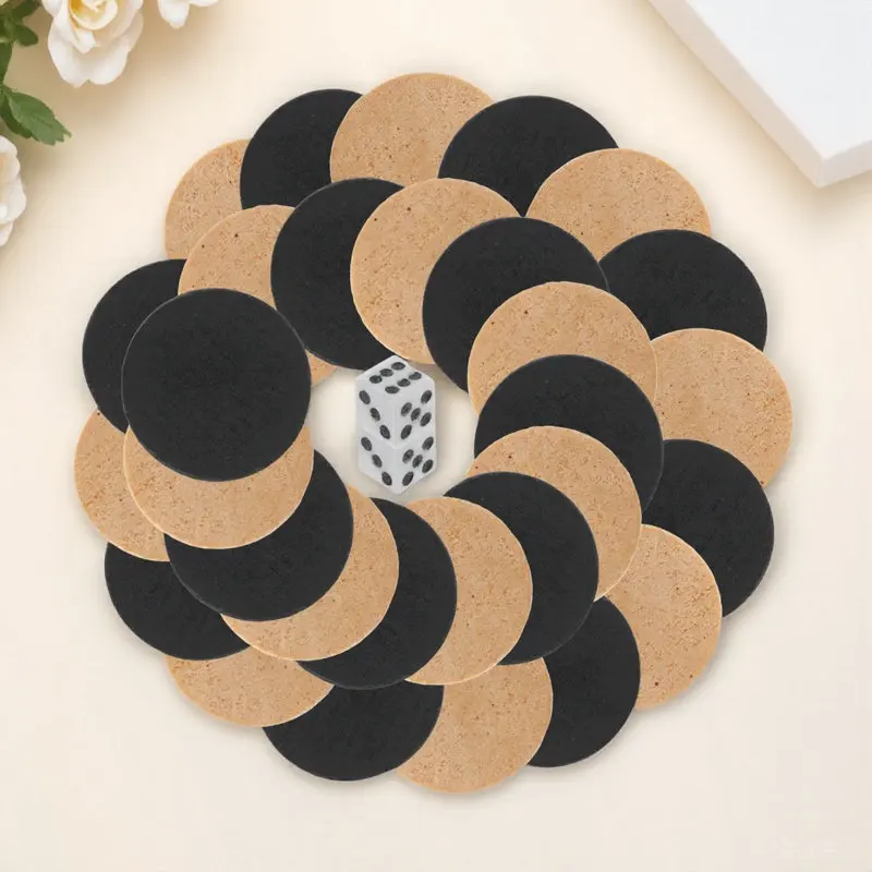 

1Set Handcrafted Wooden Backgammon Pieces Round Checkers Set Smooth Skin-Friendly Surface for Backgammon Checkers Board Games