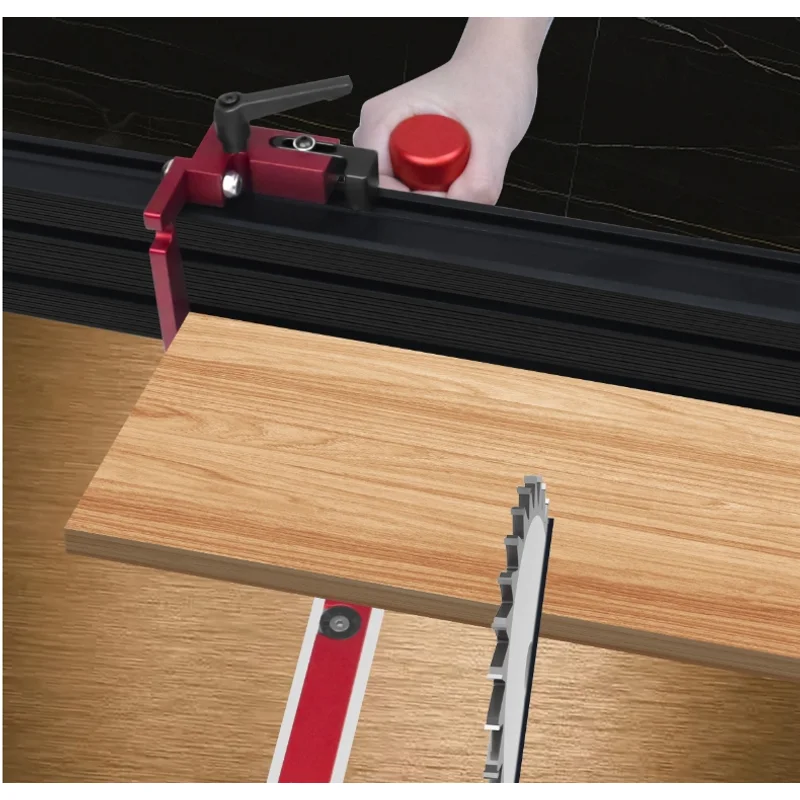 1Zestaw precyzyjnych mierników ukośnych do piły stołowej Teleskopowe 50 do 87 CM Aluminiowe ogrodzenie ukośne Repetitive Cut Flip wStop Narzędzia do obróbki drewna