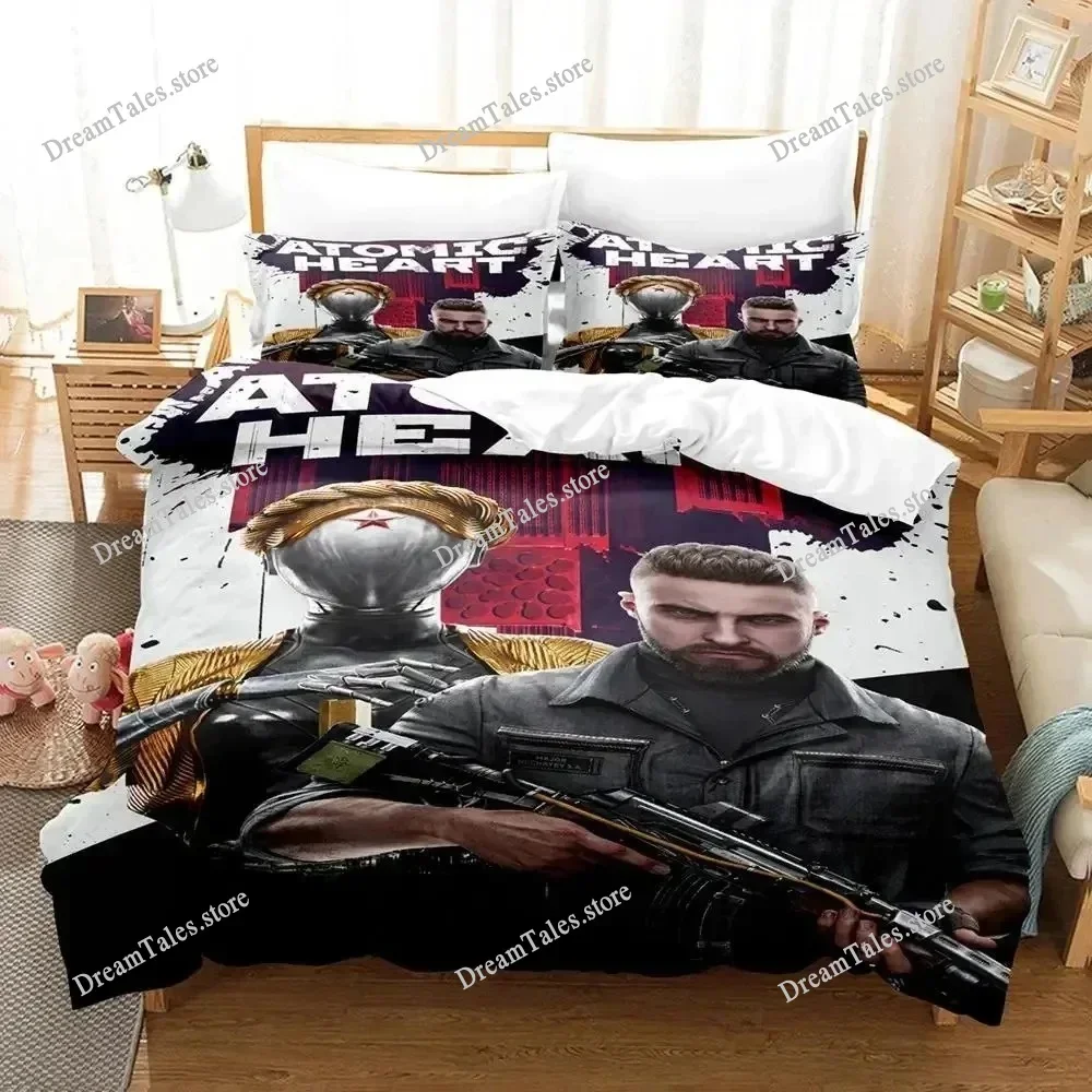 New Atomic Heart Bedding Set Single Twin Full Queen King Size Bed Set Adult Kid Bedroom Duvet Cover Sets 3D Print Game Anime