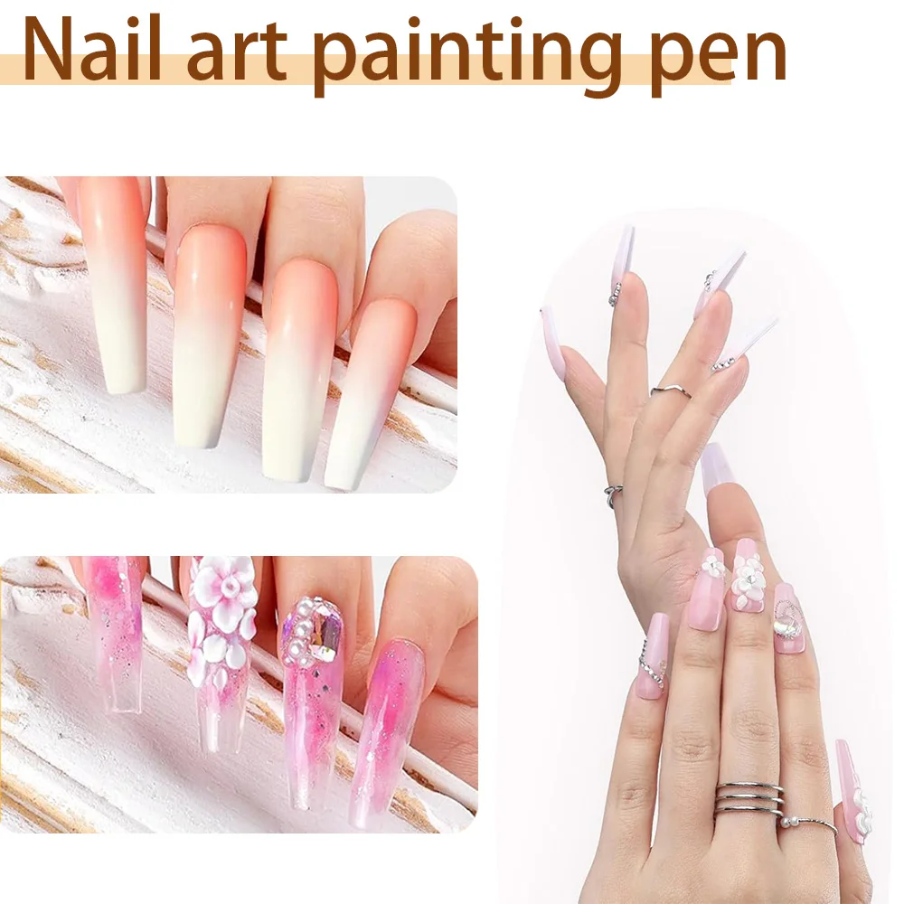 1/15PCS Unghie Art Brushes Set di strumenti per nail art Strumenti per punteggiare le unghie Penna da disegno Spazzole per strisce per linee lunghe Strumenti per manicure fai da te