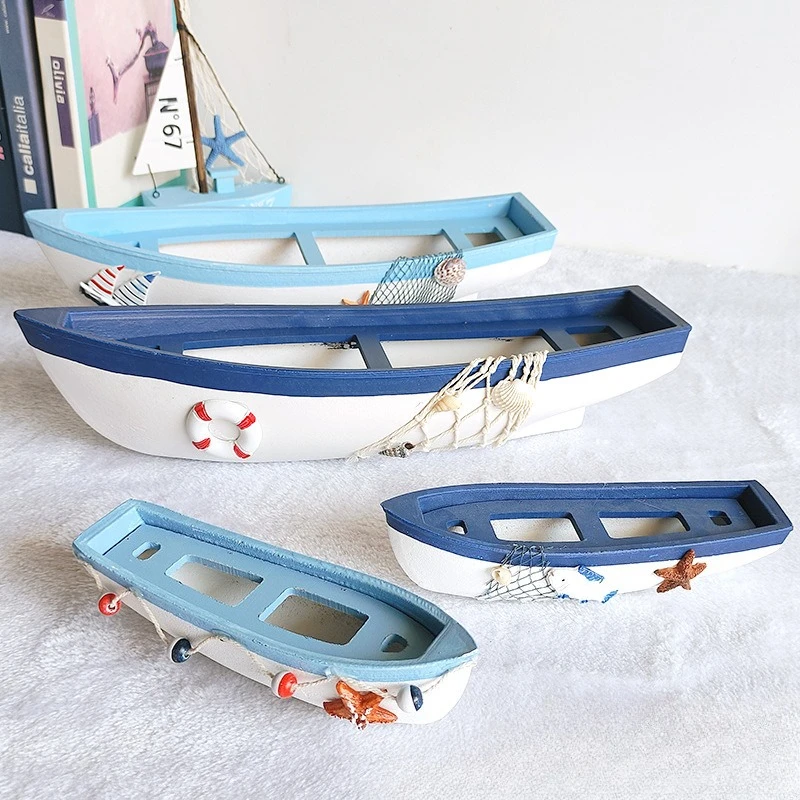 Mediterranean Style Wooden Boat Decorations, Home Decor, Ocean Sailboat Racks, Models, Living Rooms, Offices, Gifts, Desktops