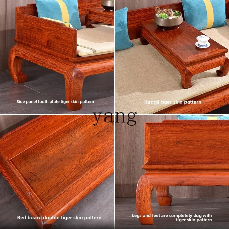 LMM solid wood Arhat bed Chinese rosewood big fruit red sandalwood three circumference single board Arhat bed
