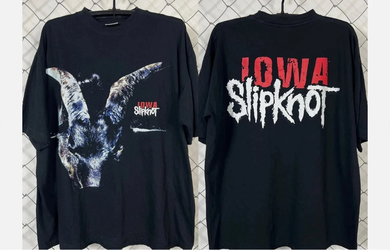 2001 Iowa Album Promotion No.1: Woven Band Heavy Metal T-shirt Fans Casual T-shirt Street Style Outdoor Daily Dressing