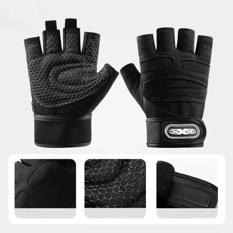 Fitness Half Finger Gloves Men And Women Wrist Guard Sports Dumbbell Riding Non Slip Horizontal Bar Exercise Training