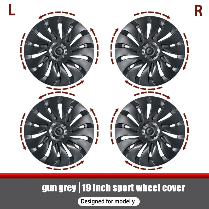 Yikun 4 Stuks Wieldop Voor Tesla Model Y 19 Inch Prestaties Gemini Band Naafdop Volledige Velg Cover Auto accessoires 2020-2024 2023