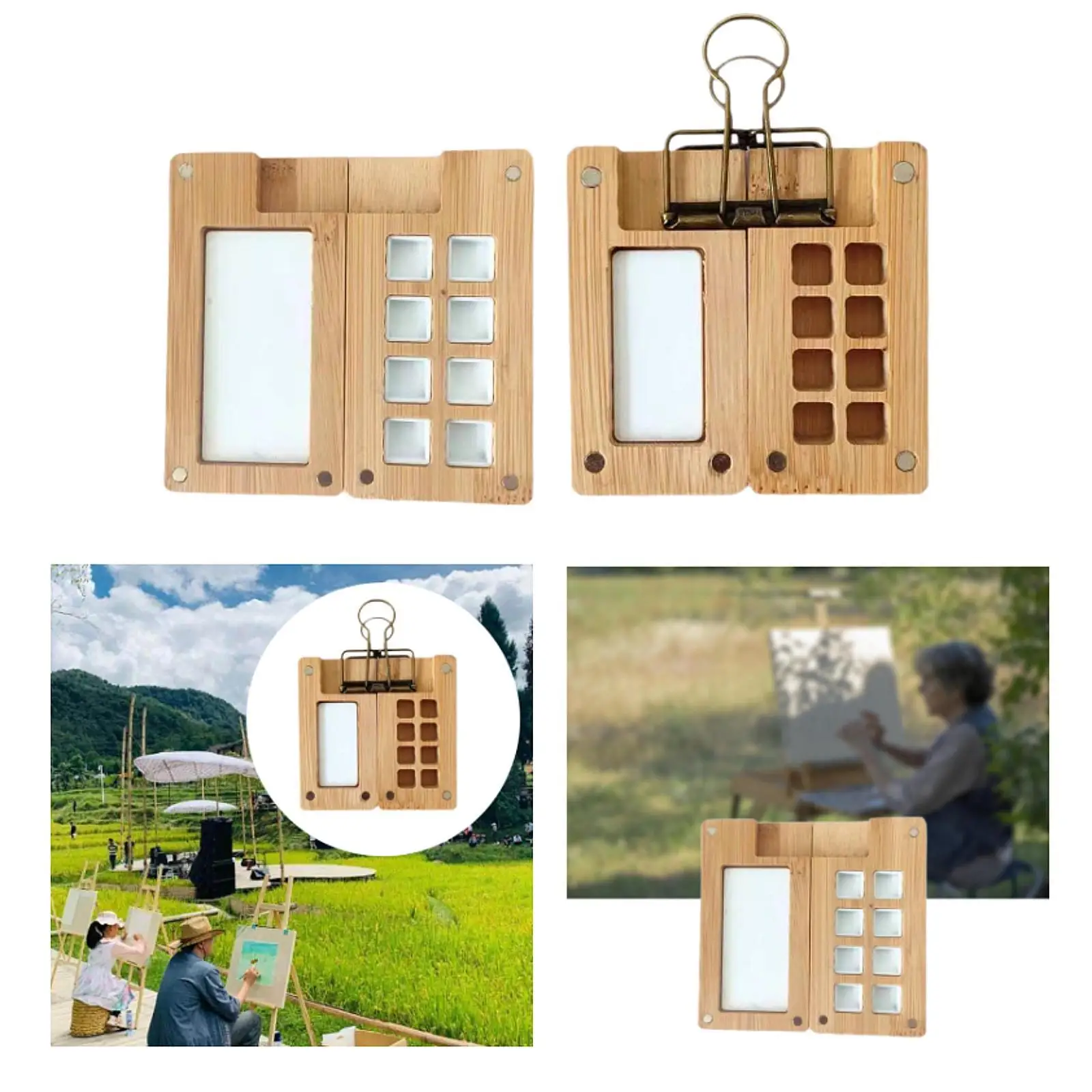 Travel-Friendly Watercolor Palette with 8 Compartments for Artists